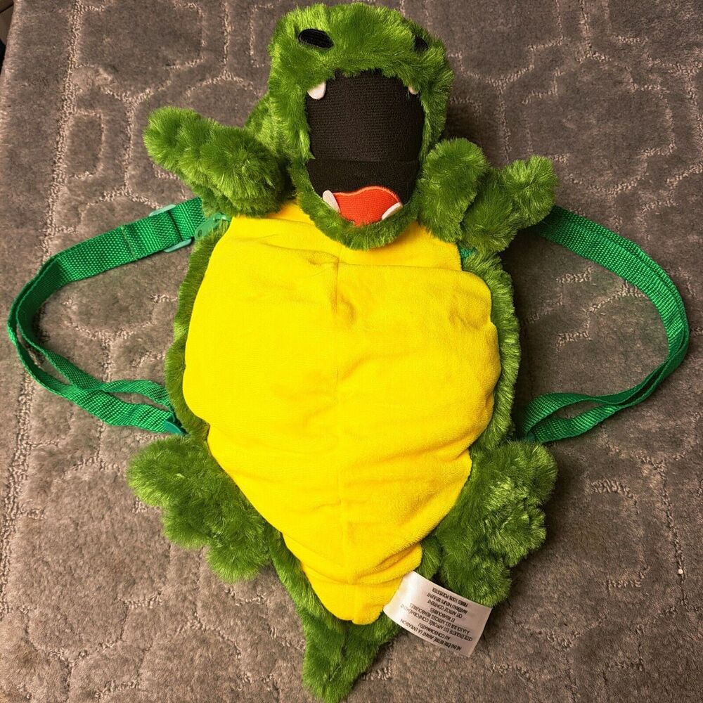 Critter Collection ALLIGATOR Plush GREEN STRAPS Backpack ZIP POUCH FLOPSY LYNCO